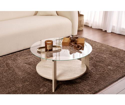 Kohvilaud Clara - Travertine, Transparent