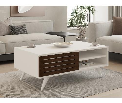 Kohvilaud Grande - Walnut, White