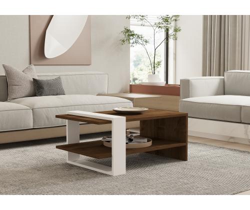 Kohvilaud Gaye - Walnut, White