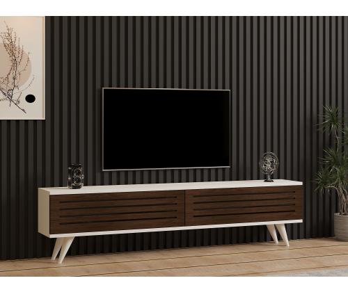 TV laud Hill - Walnut, White