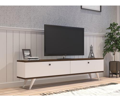 TV laud Paris - White, Walnut