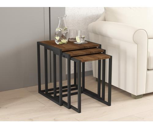 Mööblikomplekt lauad Tali - Black, Walnut