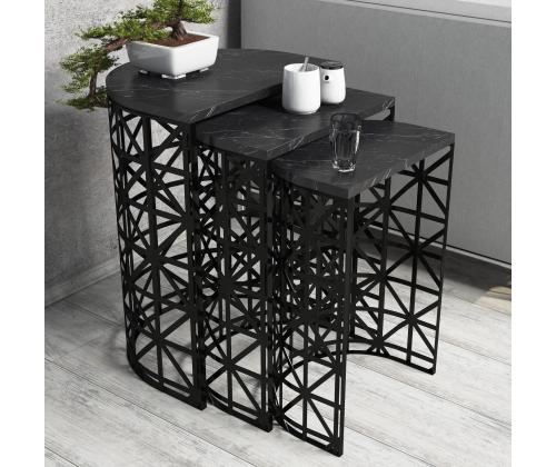 Mööblikomplekt lauad Stil - Black Marble