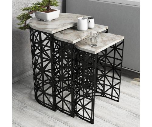 Mööblikomplekt lauad Stil - White Marble