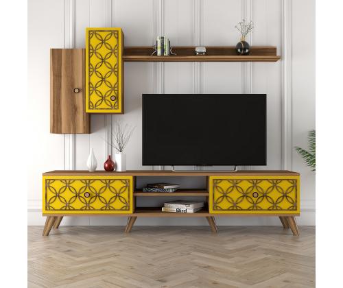 TV laud Class S - Walnut, Yellow