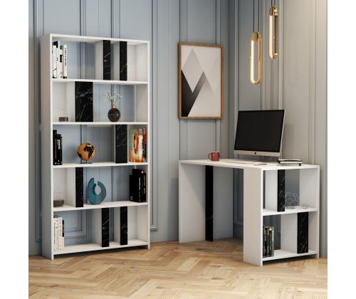 Lima - White, Black Marble