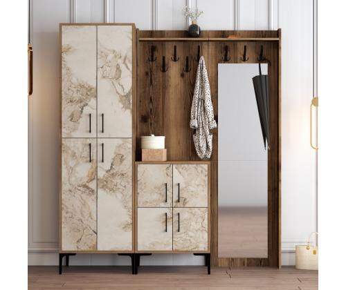 Berlin ABC - Walnut, White Marble
