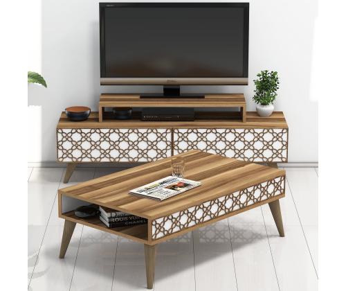 City - Walnut, White