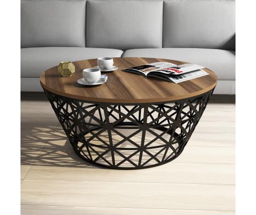 Kohvilaud Stil Metal Ferforje - Walnut