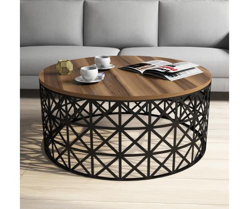 Kohvilaud Selin Metal Ferforje - Walnut