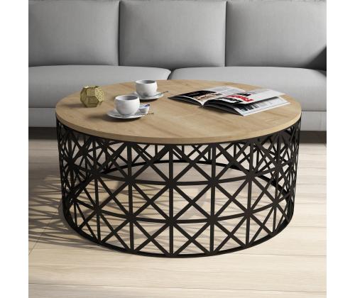 Kohvilaud Selin Metal Ferforje - Oak