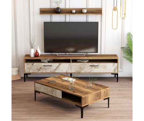 Istanbul - Walnut, White Marble