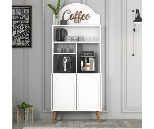 Kohvilaud Lyon 80 - White, Walnut