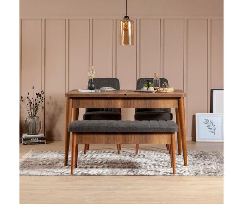 Mööblikomplekt toolid Vina 1053 - Anthracite, Walnut