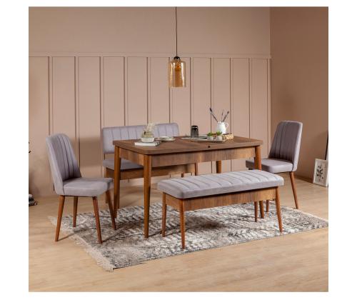 Mööblikomplekt toolid Vina Walnut Soho Grey