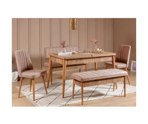 Vina Bench Atlantic Pine, Stone