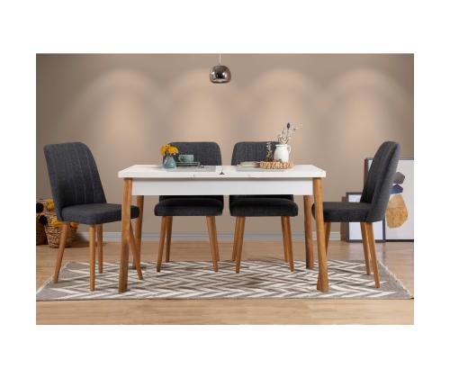 Mööblikomplekt toolid Santiago White Anthracite