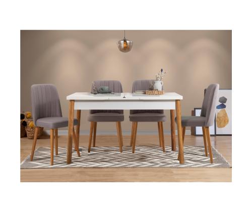 Mööblikomplekt toolid Santiago White Grey Atlantic Pine