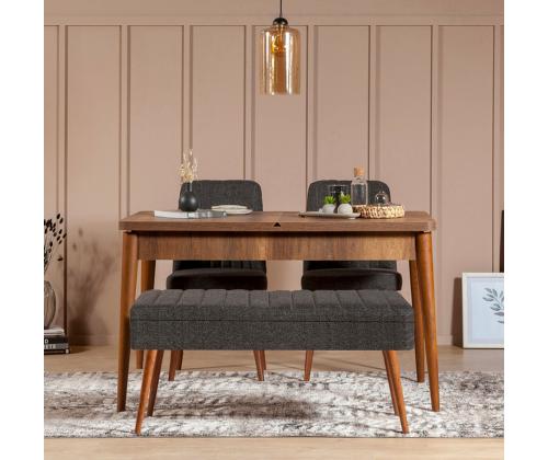 Mööblikomplekt toolid Vina 1053 - 3 - Anthracite, Walnut
