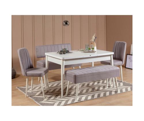 Mööblikomplekt toolid Vina 0701 - 4 - White, Grey