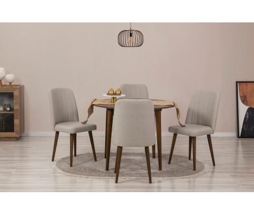 Mööblikomplekt toolid Vina 1005 - Walnut, Cream