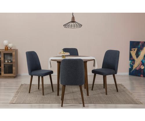 Mööblikomplekt toolid Vina 1048 - Walnut, Navy Blue