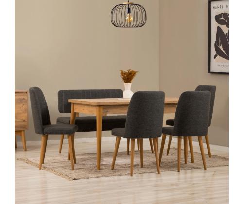 Mööblikomplekt toolid Vina - Atlantic Pine, Anthracite