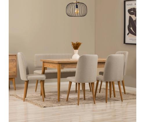 Mööblikomplekt toolid Vina - Atlantic Pine, Cream