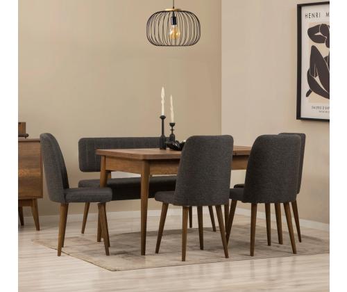 Mööblikomplekt toolid Vina - Walnut, Anthracite