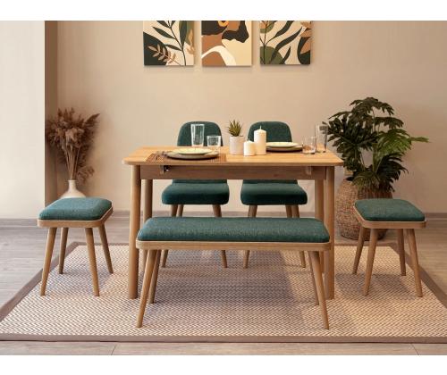 Mööblikomplekt toolid Vina Mini 03 1070 - Oak, Green
