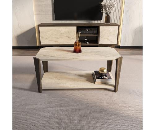 Kohvilaud Monao - Walnut, Travertine