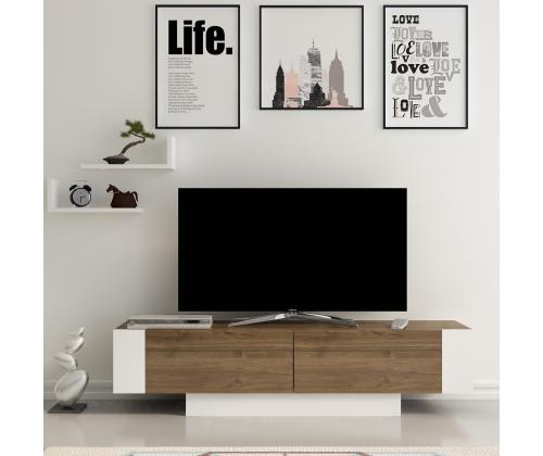 TV laud Matera - Walnut, White