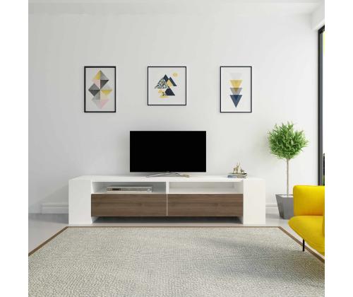 TV laud Sosruko - White, Walnut