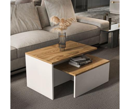 Mööblikomplekt lauad Twins - Oak, White