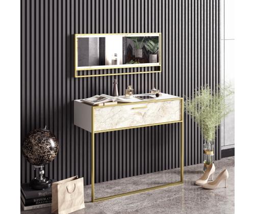 Polka Aynalı - White