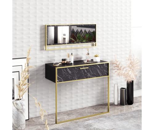 Polka Aynalı - Black