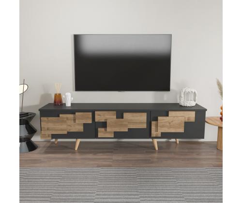 TV laud 3 D - Anthracite, Walnut
