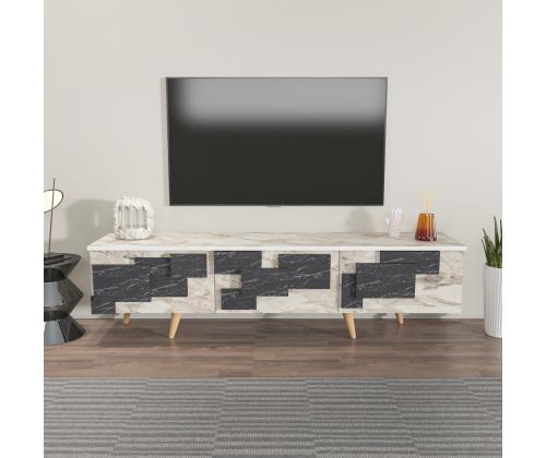 TV laud 3 D - White, Marble