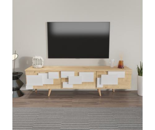 TV laud 3 D - Oak, White