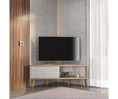 TV laud Mora - Sapphire Oak, White