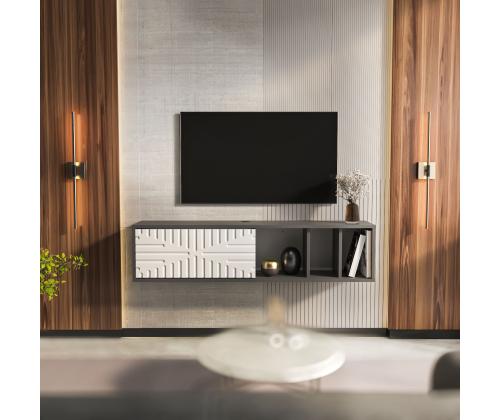 TV laud Teo Floating - Anthracite, White