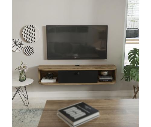 TV laud Ibarra - Black, Oud Oak