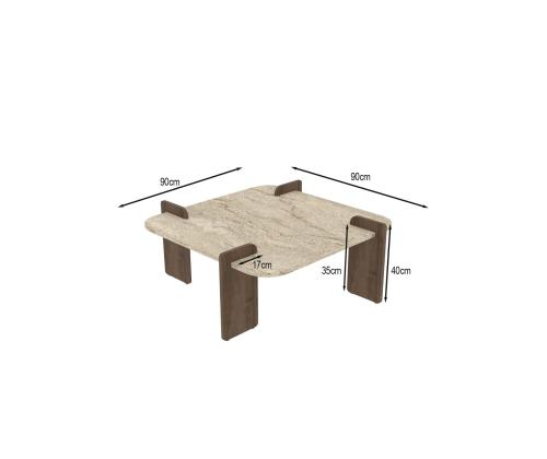 Kohvilaud Afrolli - Travertine, Walnut