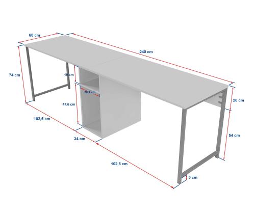 Twin Study Desk - Atlantic Pine, Black