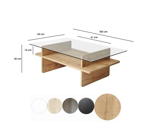 Kohvilaud Saga Rectangle - Sapphire, Transparent
