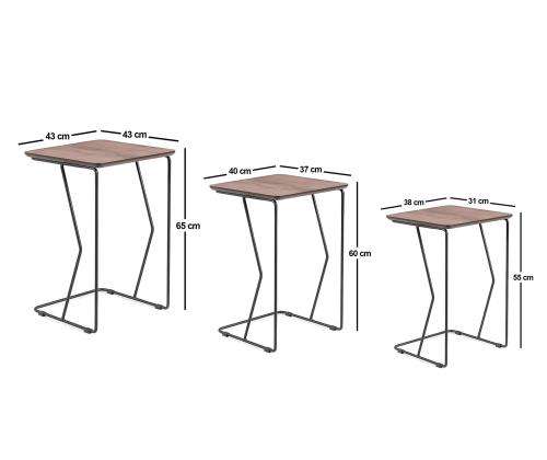 Mööblikomplekt lauad Ren - Walnut