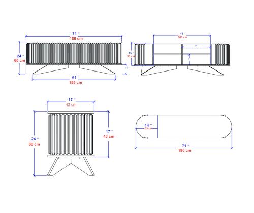 TV laud Stor - Anthracite, White