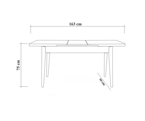 Mööblikomplekt toolid Vina 0900 - 4 - Walnut, Stone
