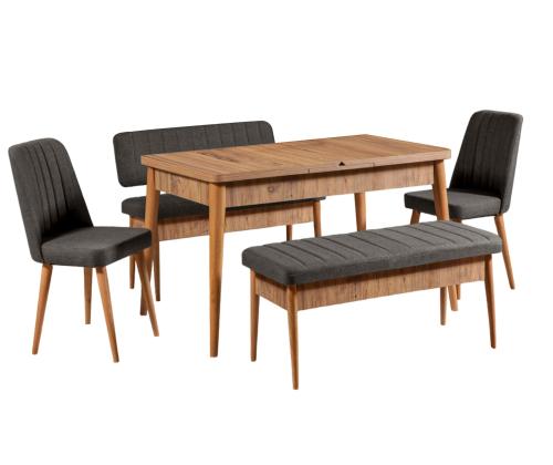 Mööblikomplekt toolid Vina Atlantic Anthracite