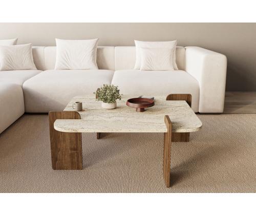 Kohvilaud Afrolli - Travertine, Walnut